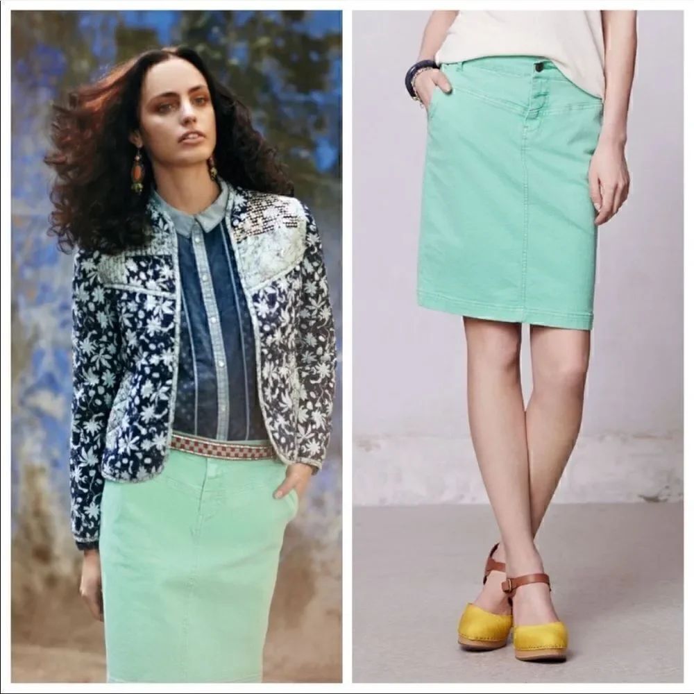 Holding Horses green denim skirt